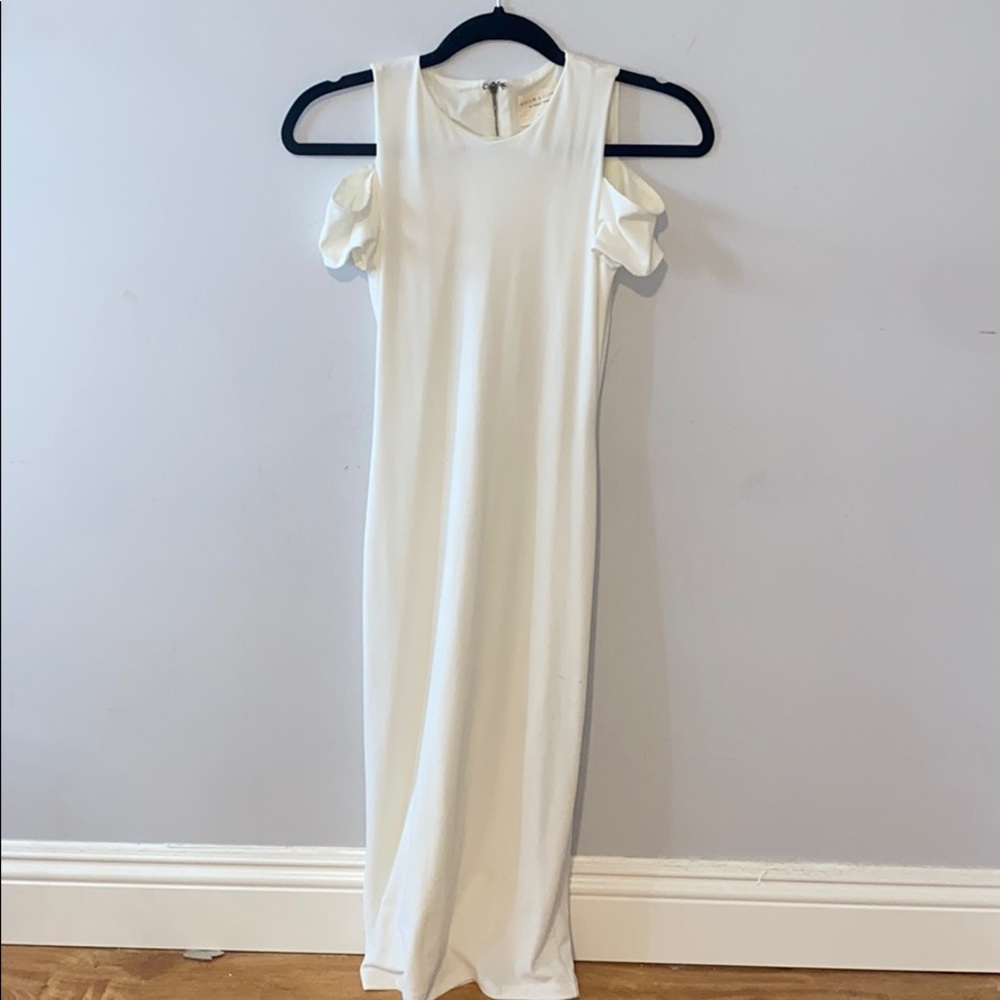 Alice + Olivia: White AIR Meya Cold Shoulder Dress